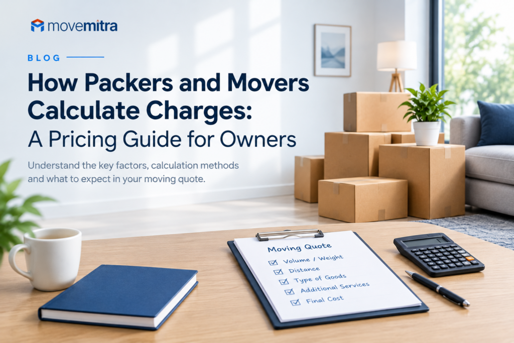 packers and movers charges calculation